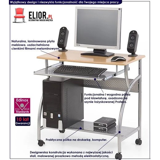 Biurko komputerowe na kółkach Protis 6X Elior One Size Edinos.pl