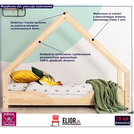 Łóżko dziecięce domek drewniany Rosie 5C - 28 rozmiarów Elior One Size Edinos.pl