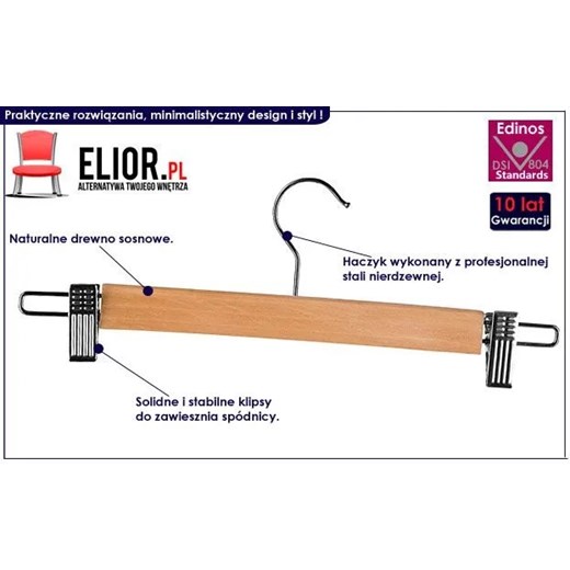 Klamrowy wieszak na spódnice Wixi X7 Elior One Size Edinos.pl