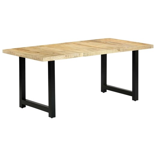 Stół z drewna mango Buzel 2X – jasnobrązowy i czarny Elior One Size okazja Edinos.pl