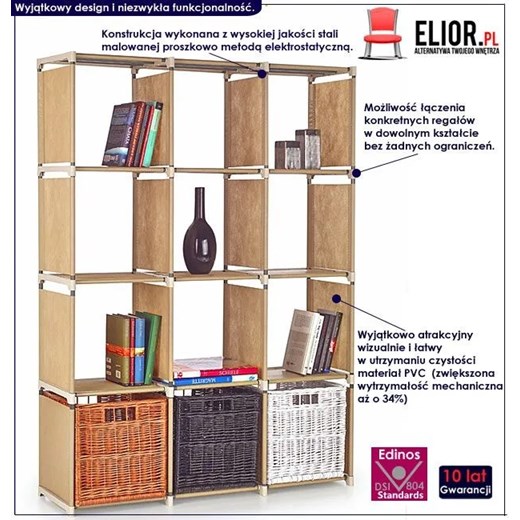Regał materiałowy Metris - dowolny montaż Elior One Size promocja Edinos.pl