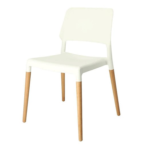 Białe skandynawskie krzesło minimalistyczne - Alldyn ze sklepu Edinos.pl w kategorii Krzesła - zdjęcie 172236769