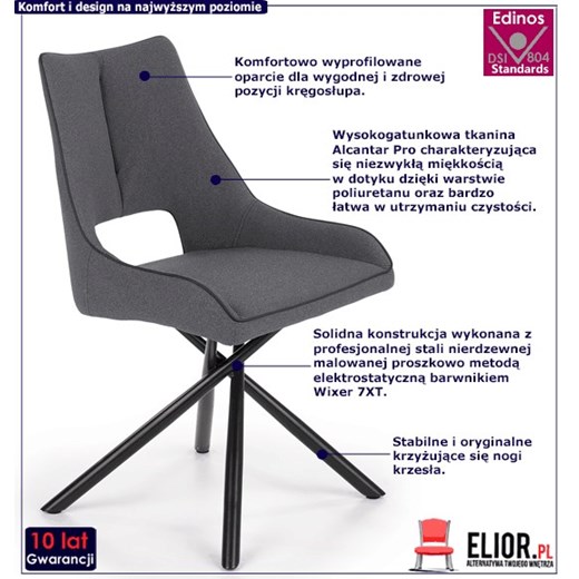 Industrialne krzesło Irda - popiel Elior One Size Edinos.pl