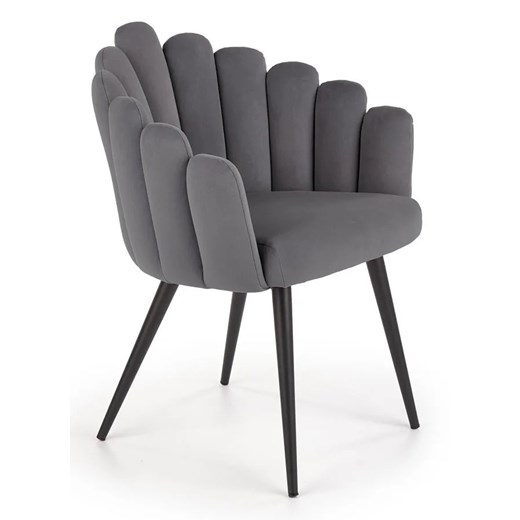 Eleganckie tapicerowane krzesło glamour Zusi - popiel Elior One Size Edinos.pl