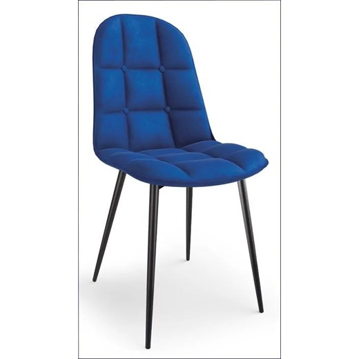 Tapicerowane krzesło welurowe do salonu Volter- granatowy Elior One Size Edinos.pl