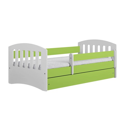 Łóżko dziecinne z barierką Pinokio 2X 80x180 - zielone ze sklepu Edinos.pl w kategorii Łóżka dziecięce - zdjęcie 172237858