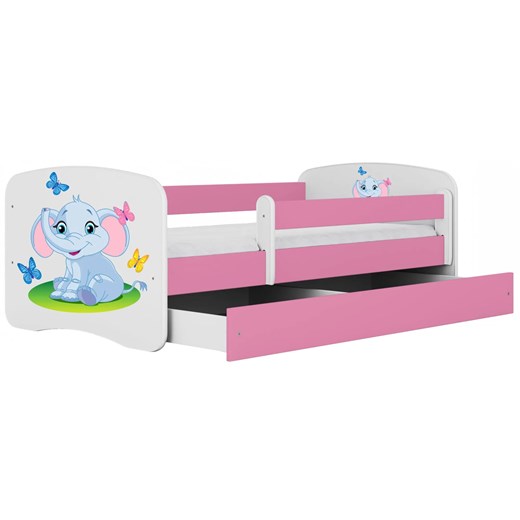 Łóżko dla dziewczynki z szufladą Happy 2X mix 80x160 - różowe ze sklepu Edinos.pl w kategorii Łóżka dziecięce - zdjęcie 172238045