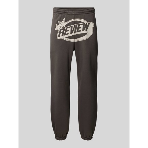 Spodnie dresowe o kroju regular fit z nadrukiem z logo Review XS Peek&Cloppenburg 