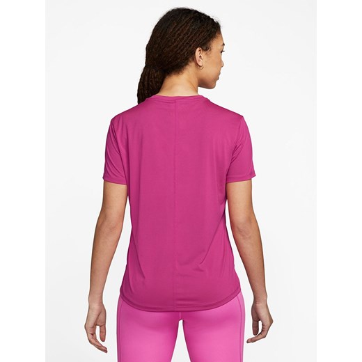 Bluzka damska różowa Nike z tkaniny z krótkim rękawem z okrągłym dekoltem 