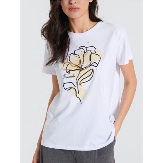 Sinsay - Koszulka z nadrukiem - biały ze sklepu Sinsay w kategorii Bluzki damskie - zdjęcie 172241238