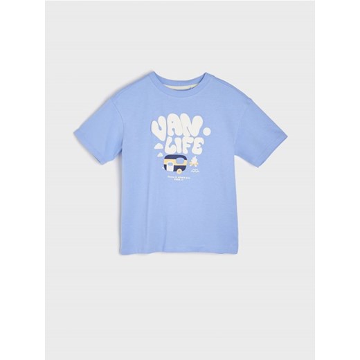 Sinsay - Koszulka z nadrukiem - niebieski ze sklepu Sinsay w kategorii T-shirty chłopięce - zdjęcie 172241299