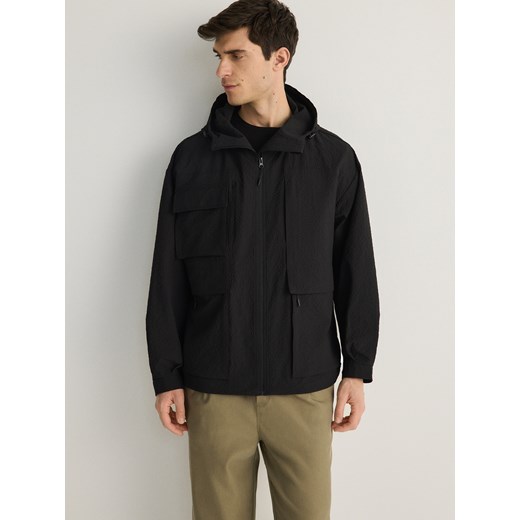 Reserved - Wodoodporna kurtka z tkaniny technicznej - czarny ze sklepu Reserved w kategorii Kurtki męskie - zdjęcie 172241966