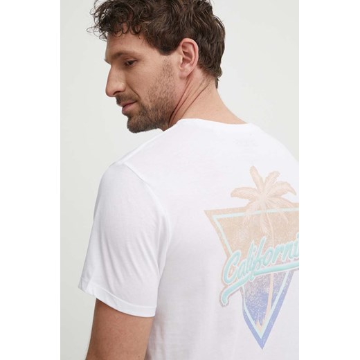 Guess t-shirt bawełniany męski kolor biały z nadrukiem M4GI46 K9RM1 ze sklepu ANSWEAR.com w kategorii T-shirty męskie - zdjęcie 172243895