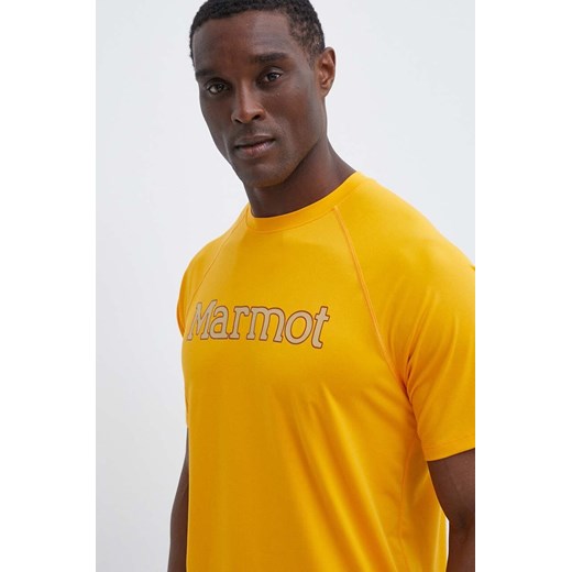 Marmot t-shirt sportowy Windridge Graphic kolor żółty z nadrukiem ze sklepu ANSWEAR.com w kategorii T-shirty męskie - zdjęcie 172243925