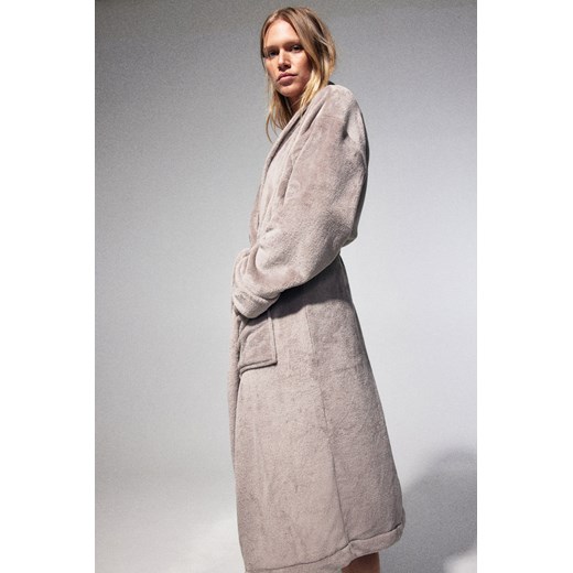 H & M - Polarowy szlafrok - Brązowy H & M L H&M