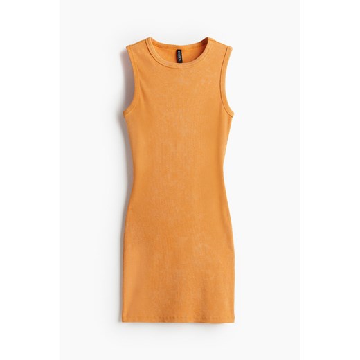 H & M - Sukienka bodycon w prążki - Pomarańczowy H & M XL H&M