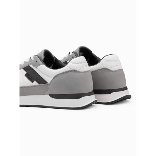 Męskie buty sneakersy z siateczką mesh - szare V2 OM-FOSL-0153 45 promocja ombre