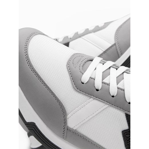 Męskie buty sneakersy z siateczką mesh - szare V2 OM-FOSL-0153 41 promocyjna cena ombre