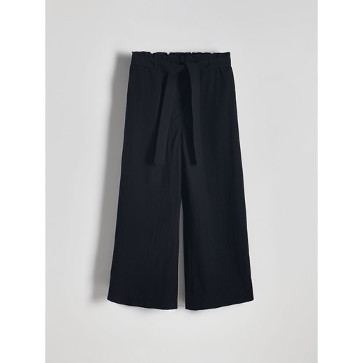 Reserved - Spodnie culotte z lnem - czarny Reserved L Reserved