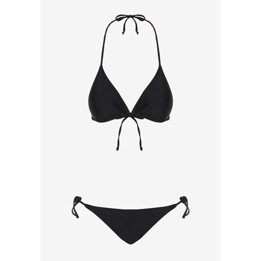 Czarne Klasyczne Bikini Wiązane z Trójkątnym Biustonoszem Giralia ze sklepu Renee odzież w kategorii Stroje kąpielowe - zdjęcie 172246836