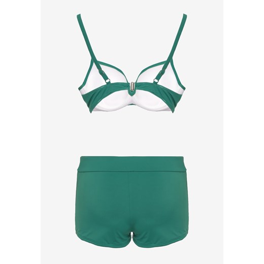 Zielone Bikini 2-Częściowe Zabudowane Majtki High Waist i Biustonosz na Zatrzask Renee 38 Renee odzież okazja
