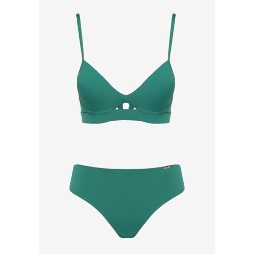 Zielone 2-Częściowe Bikini Stanik z Ozdobnym Wycięciem i Majtki Figi Curbia Renee 40 wyprzedaż Renee odzież
