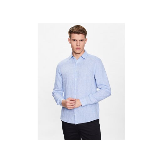 Calvin Klein Koszula K10K109286 Błękitny Slim Fit ze sklepu MODIVO w kategorii Koszule męskie - zdjęcie 172248045
