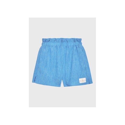 Calvin Klein Jeans Szorty materiałowe Crinkle Paperbag IG0IG01982 Niebieski Regular Fit ze sklepu MODIVO w kategorii Spodenki chłopięce - zdjęcie 172248537