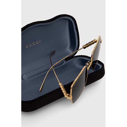 Gucci okulary przeciwsłoneczne damskie kolor złoty GG1434S Gucci 57 ANSWEAR.com