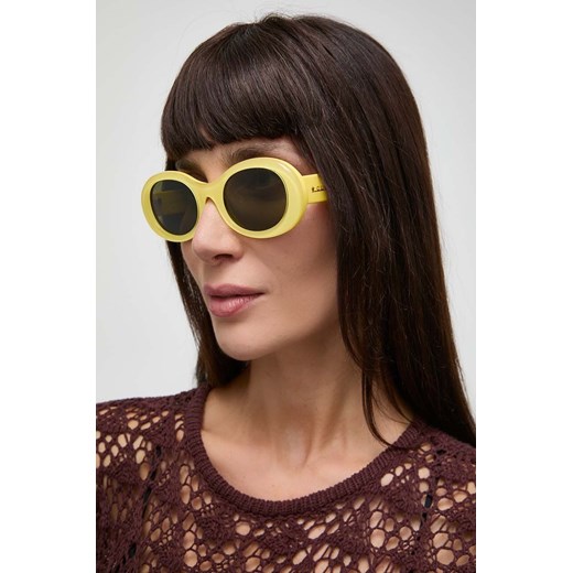 Gucci okulary przeciwsłoneczne damskie kolor żółty ze sklepu ANSWEAR.com w kategorii Okulary przeciwsłoneczne damskie - zdjęcie 172249265