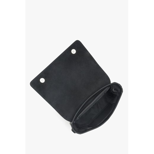 Estro: Czarna torebka damska na ramię z łańcuszkiem z włoskiej skóry Premium Estro One Size Estro