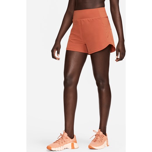 Damskie spodenki z wysokim stanem i wszytą bielizną do fitnessu Dri-FIT Nike Bliss 7,5 cm - Pomarańczowy ze sklepu Nike poland w kategorii Szorty - zdjęcie 172249825