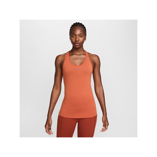 Damska wełniana koszulka bez rękawów do biegania Dri-FIT Nike Swift - Pomarańczowy ze sklepu Nike poland w kategorii Bluzki damskie - zdjęcie 172249897