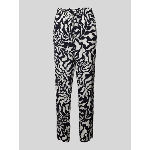Spodnie materiałowe z wiskozy ze wzorem na całej powierzchni ze sklepu Peek&Cloppenburg  w kategorii Spodnie damskie - zdjęcie 172249917