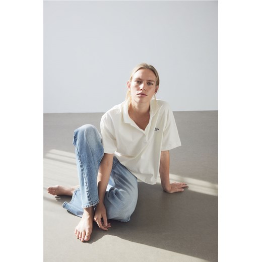 H & M - Top polo z napisem - Biały ze sklepu H&M w kategorii Bluzki damskie - zdjęcie 172250836