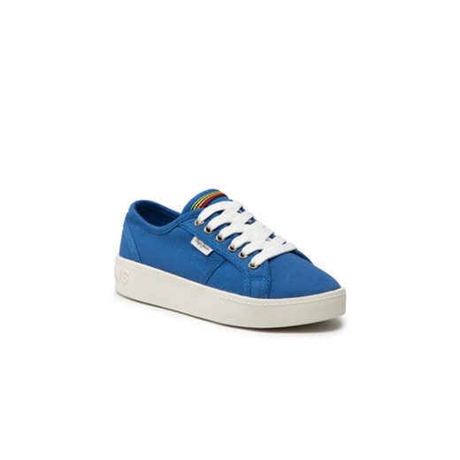 Pepe Jeans Sneakersy Brixton Canvas PGS30448 Niebieski ze sklepu MODIVO w kategorii Trampki dziecięce - zdjęcie 172251076