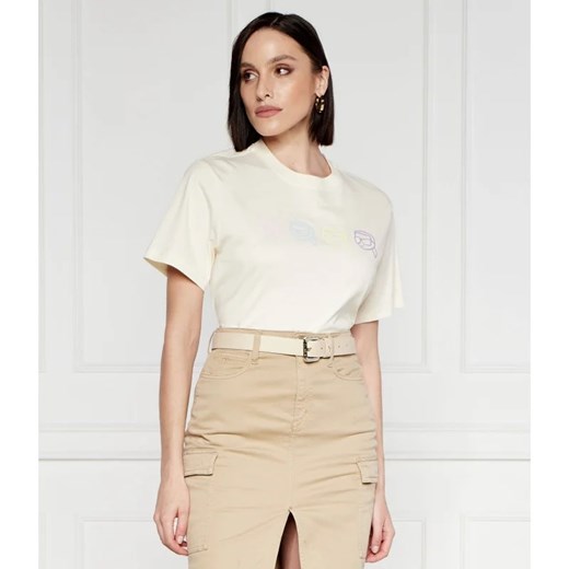 Karl Lagerfeld T-shirt ikonik outline | Regular Fit ze sklepu Gomez Fashion Store w kategorii Bluzki damskie - zdjęcie 172252025