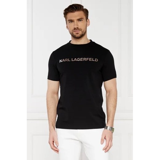 Karl Lagerfeld t-shirt męski z elastanu z krótkim rękawem 