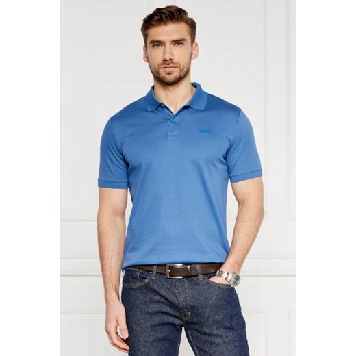 T-shirt męski Calvin Klein z krótkim rękawem niebieski z bawełny 