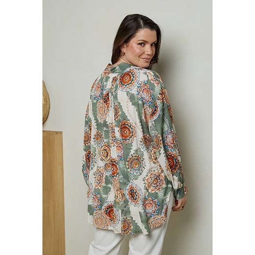 Curvy Lady Bluzka w kolorze oliwkowo-kremowym Curvy Lady 48/50 Limango Polska wyprzedaż