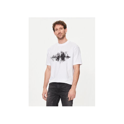 KARL LAGERFELD T-Shirt 755148 542224 Biały Regular Fit ze sklepu MODIVO w kategorii T-shirty męskie - zdjęcie 172254427
