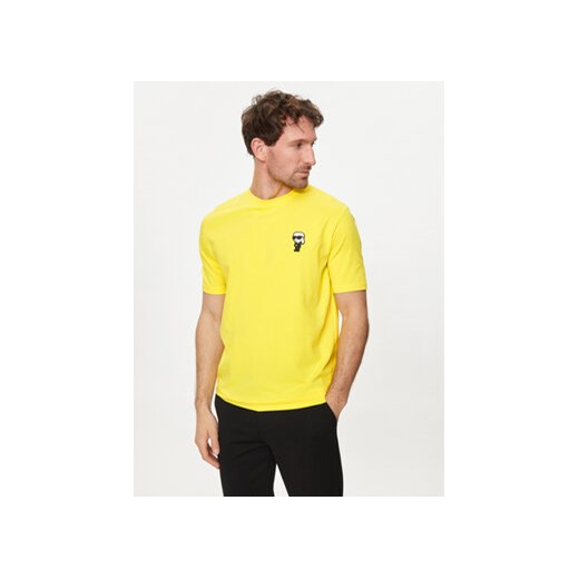 KARL LAGERFELD T-Shirt 755027 542221 Żółty Regular Fit ze sklepu MODIVO w kategorii T-shirty męskie - zdjęcie 172254436