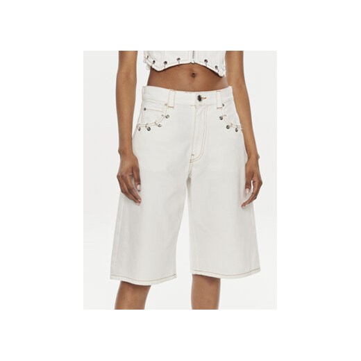 Pinko Szorty jeansowe Xmen 103626 A1VD Biały Regular Fit ze sklepu MODIVO w kategorii Szorty - zdjęcie 172255207