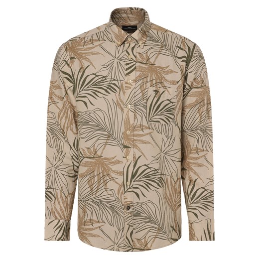 Fynch-Hatton Koszula męska z zawartością lnu Mężczyźni Regular Fit len kitt wzorzysty ze sklepu vangraaf w kategorii Koszule męskie - zdjęcie 172255917