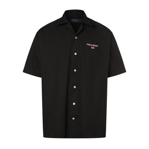 Polo Sport Koszula męska Mężczyźni Modern Fit Bawełna czarny jednolity ze sklepu vangraaf w kategorii Koszule męskie - zdjęcie 172255919