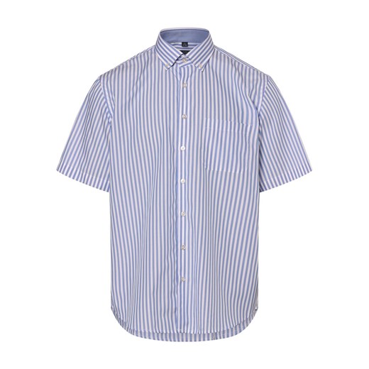Van Graaf Koszula męska - Łatwe prasowanie Mężczyźni Regular Fit Bawełna niebieski w paski ze sklepu vangraaf w kategorii Koszule męskie - zdjęcie 172255927