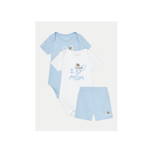 Guess Komplet 2 par body i szorty H4GW03 K6YW1 Niebieski Regular Fit ze sklepu MODIVO w kategorii Komplety niemowlęce - zdjęcie 172256518