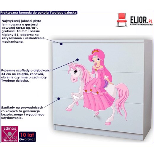 Komoda dla dziecka z szufladami Happy 10X mix - biała Elior One Size Edinos.pl