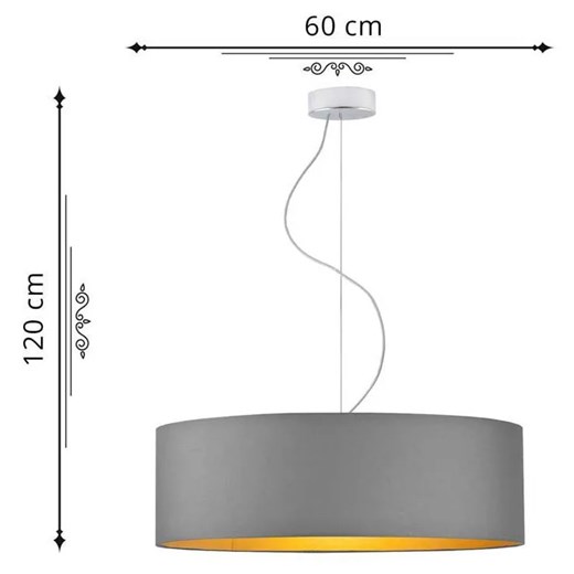 Żyrandol nad stół z dużym abażurem 60 cm - EX848-Hajfo - wybór kolorów Lumes One Size Edinos.pl