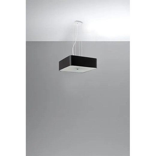 Czarny żyrandol z kwadratowym abażurem - EX702-Lokki Lumes One Size Edinos.pl